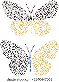 Set of silhouettes of butterflies, vector illustration