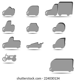 Set of silhouettes cars for infographicsvector