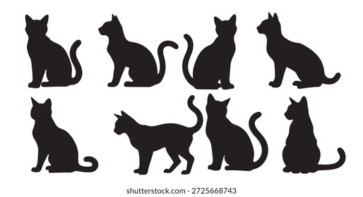  conjunto de silhuetas de gatos
