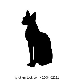 Set of silhouettes of cats. Cats in different poses. Vector isolated background. EPS 10