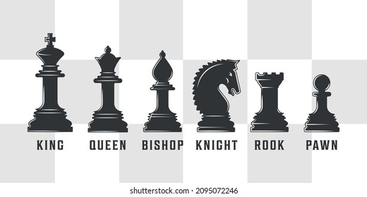 Set of silhouettes chess piece vector illustration template icons graphic design. bundle collection isolated chess icon