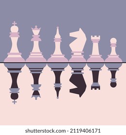 Set of silhouettes chess piece vector icons