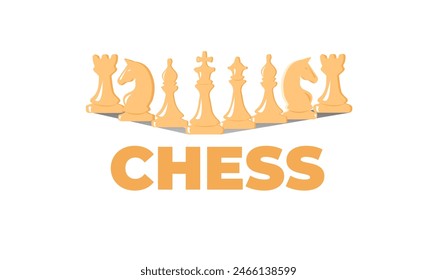 Set of silhouettes chess piece vector icons on white background