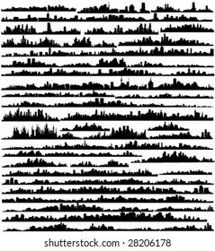 Set of silhouettes of cities a vector