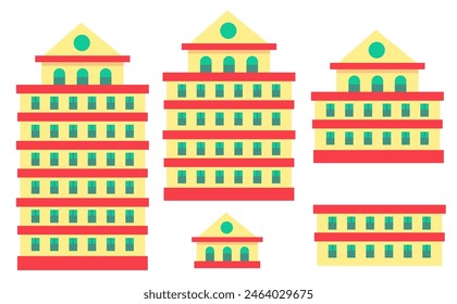 A set of silhouettes of city buildings, background cities flourishing, fully built, concentrated  the neat and dense hard and strong modern building