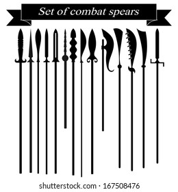 Set of silhouettes combat copies