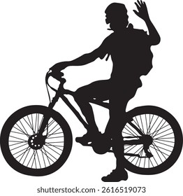 set of silhouettes of cyclist. sport, racing, vehicle, active concept. vector illustration.