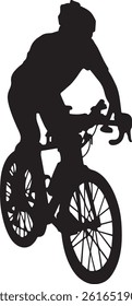 set of silhouettes of cyclist. sport, racing, vehicle, active concept. vector illustration.