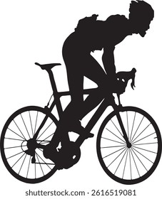 set of silhouettes of cyclist. sport, racing, vehicle, active concept. vector illustration.