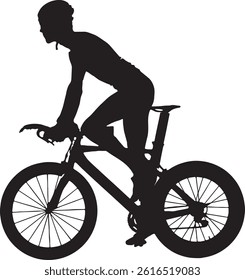 set of silhouettes of cyclist. sport, racing, vehicle, active concept. vector illustration.