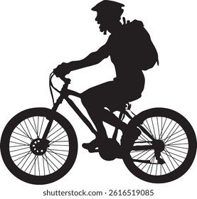 set of silhouettes of cyclist. sport, racing, vehicle, active concept. vector illustration.
