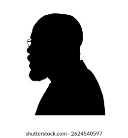 Conjunto de siluetas de un anciano negro con gafas – Ilustración vectorial