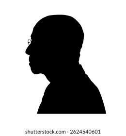 Conjunto de siluetas de un anciano negro con gafas – Ilustración vectorial