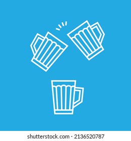 A set of silhouettes of glasses, alcoholic drinks in glasses of various sizes and shapes, two types of icons vector illustration