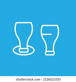 A set of silhouettes of glasses, alcoholic drinks in glasses of various sizes and shapes, two types of icons vector illustration