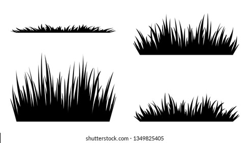 Set of silhouettes grass.
