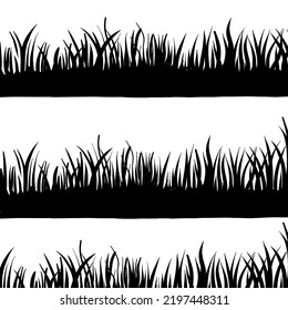 Set Silhouettes Grass Black Background Shadow Stock Vector (Royalty ...