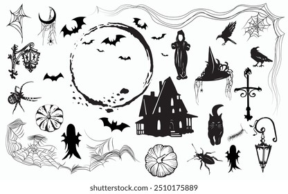 a set of silhouettes for Halloween