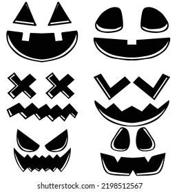 Set of silhouettes of Halloween on a white background. Vector illustration