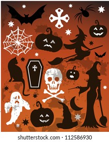 Set of silhouettes for Halloween party