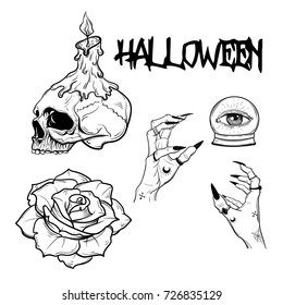 Set of silhouettes for Halloween party