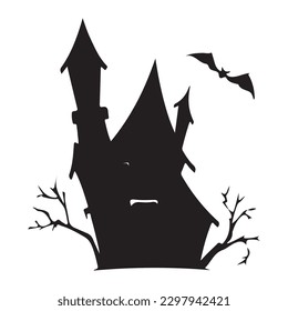 Set of silhouettes of Halloween. The shadow collection on Halloween. Set of icon for celebration. Vector illustration.