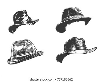 Set of silhouettes hats