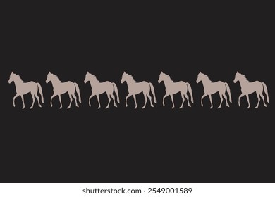 Conjunto de siluetas de caballo. caballos corriendo. aislado sobre fondo transparente. EPS 10