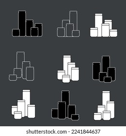 set of silhouettes of jars