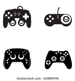 Set of silhouettes of joysticks, Vector illustration