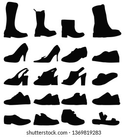 Set Silhouettes Mens Womens Shoes Stock Vector (Royalty Free ...