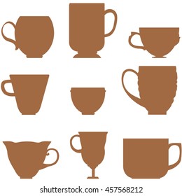 set of silhouettes mugs.