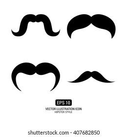 Set of silhouettes of mustaches on a white background with text