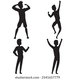 set of silhouettes of people. silhouette of a person