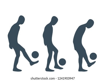 Set of silhouettes. The player casts the ball. Vector illustration