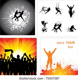 Set of silhouettes for sports championships