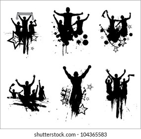 Set of silhouettes for sports championships and concerts