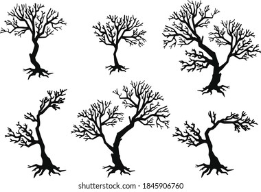 Collection Trees Concept Cartoon Tree Different Stock Vector (Royalty ...