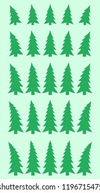 Set of silhouettes of trees. Vector illustration