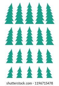 Set of silhouettes of trees. Vector illustration