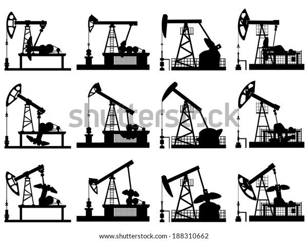 Set Silhouettes Units Oil Industry Oil Stock Vector (Royalty Free ...