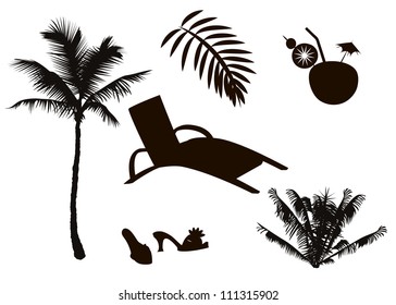Set of silhouettes "Vacation"