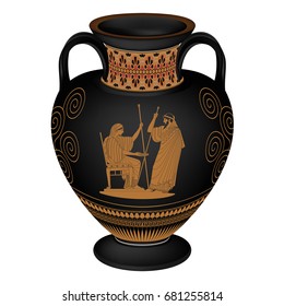 Set Silhouettes Vintage Greek Vases National Stock Vector (Royalty Free ...