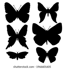 Set Silhoutee Butterflies Vector Stock Vector (Royalty Free) 1966601605 ...