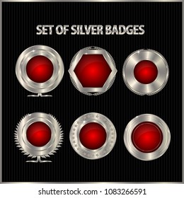 Set Of Silver Badges.