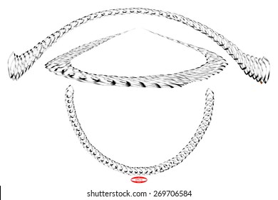 set of silver chain on white background. vector illustration