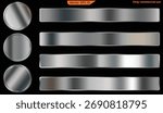 Set of Silver Foil Texture Backgrounds – Realistic Metallic Gradient Mesh and Chrome Foil Collection. High Resolution