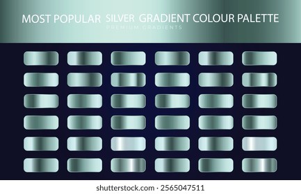 Set of Silver gradient, foil texture background. Realistic silver, gradient mesh. High resolution.
