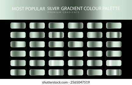 Set of Silver gradient, foil texture background. Realistic silver, gradient mesh. High resolution.
