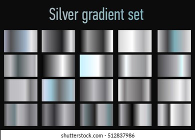 Set of silver gradients.